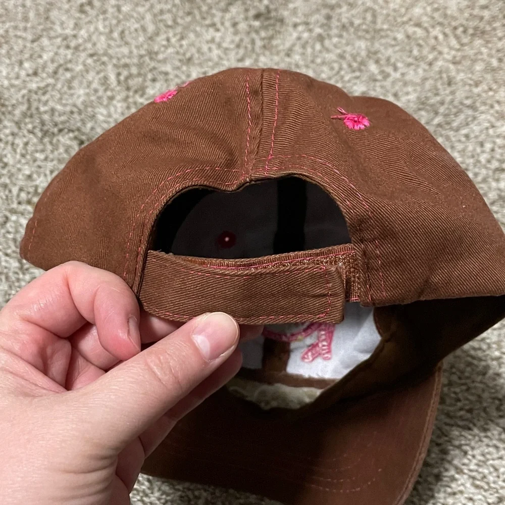 Embroidered Cal Ranch Brown and Pink Hat